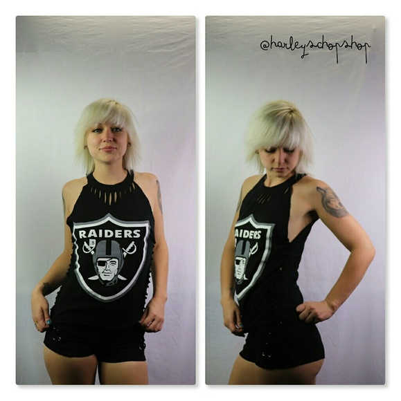 raiders Other - RAIDER ACUT SIZE SMALL SLASHED NECK CUT TEE